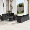 vidaXL Tuin Sofa Set met kussen met opslag 11 pcs Zwart poly rattan