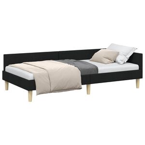 vidaXL Hoekbedframe Zwart 80 x 200 cm Stof
