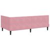 vidaXL Hoekbedframe met hoofdeinde Roze 90 cm x 200 cm Fluweel
