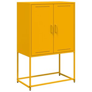 vidaXL Hoge kast 68,5x38,5x107 cm staal mosterdgeel