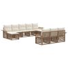 vidaXL Tuinbankenset 10 pcs Beige poly rattan