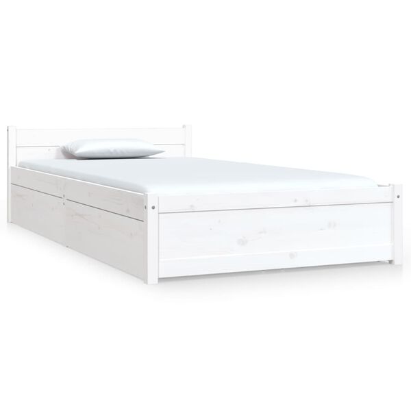 vidaXL Bedframe met lades wit 90x200 cm