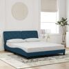 vidaXL Bedframe met LED zonder matras fluweel blauw 160x200 cm