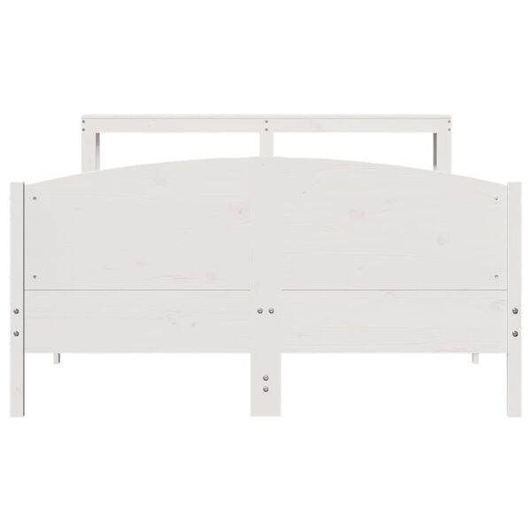 vidaXL Bedframe zonder matras massief grenenhout wit 140x200 cm