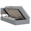 vidaXL LED Opslagbed met Matras Lichtgrijs 90 x 190 cm Stof