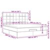 vidaXL Ottoman bed met matrassen en LED's 160x200cm fluweel roze