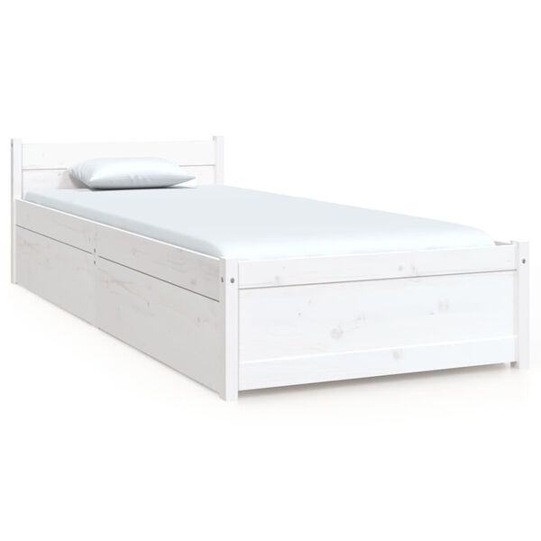 vidaXL Bedframe met lades wit 75x190 cm