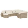 vidaXL 10-delige Loungeset met kussens poly rattan beige