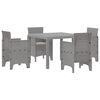 vidaXL Tuin Eetset 5 st Lichtgrijs Polypropyleen