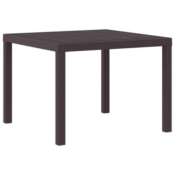 vidaXL Tuin Eettafel Bruin 100 x 100 x 73 cm poly rattan
