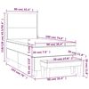 vidaXL Boxspring met matras fluweel lichtgrijs 90x190 cm
