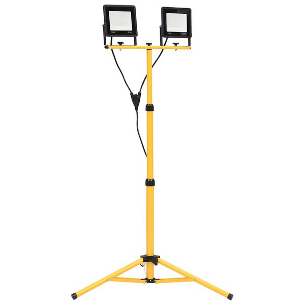 vidaXL Spotlight met statief LED 2x50 W koudwit