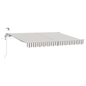 vidaXL Uitschuifbare luifel Lichtgrijs en wit. 350 x 250 cm Polyester