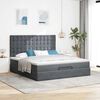 vidaXL Ottoman bed met matrassen 180x200cm fluweel donkergrijs