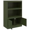 vidaXL Dressoir 67x39x107 cm staal olijfgroen