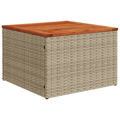 vidaXL 11-delige Tuinset met kussens poly rattan beige