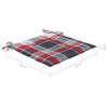 vidaXL Tuinstoelen 2 st met rood geruite kussens massief teakhout