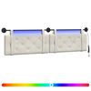 vidaXL Hangend hoofdbord Met LED-verlichting Cr&egrave;mekleurig Fluweel