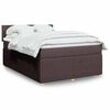 vidaXL Boxspring met matras stof donkerbruin 140x190 cm