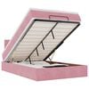 vidaXL Bed poef met matras en LED's 120x190 cm fluweel roze