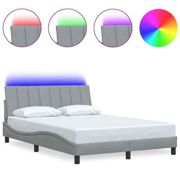 vidaXL Bedframe zonder matras "Hanko" 120x200 cm stof lichtgrijs