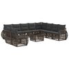 vidaXL Tuinbankenset 11 pcs Grijs en Donkergrijs poly rattan