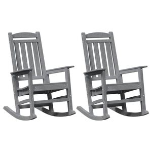 vidaXL Schommelstoel 2 pcs Lichtgrijs 92 x 70 x 108 cm Polyetheen