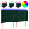 vidaXL Hoofdbord LED 183x16x118/128 cm fluweel donkergroen