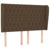 vidaXL Hoofdbord met randen 147x23x118/128 cm stof donkerbruin