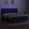 vidaXL Boxspring met matras en LED stof zwart 200x200 cm