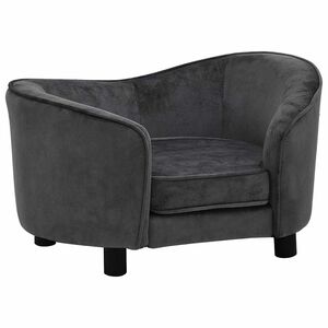 vidaXL Hondenbank 69x49x40 cm pluche donkergrijs
