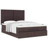 vidaXL Ottoman bed met matras 140x200cm stof donkerbruin