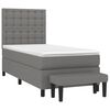 vidaXL Boxspring met matras stof donkergrijs 90x190 cm