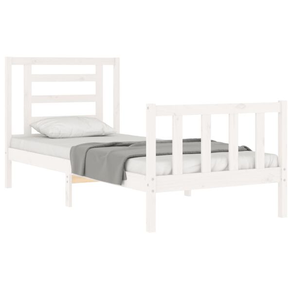 vidaXL Bedframe zonder matras massief grenenhout wit 90x200 cm