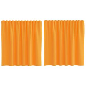 vidaXL Gordijnen voile met lussen 2 st 140x140 cm oranje