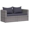 vidaXL Tuinhoekbanken 2 st poly rattan grijs