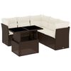 vidaXL 6-delige Loungeset met kussens poly rattan bruin