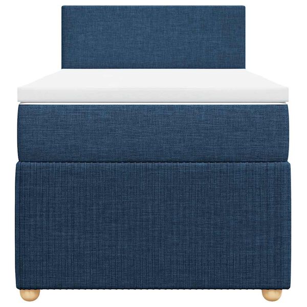 vidaXL Boxspring met matras stof blauw 100x200 cm