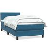 vidaXL Boxspring met matras fluweel donkerblauw 80x220 cm
