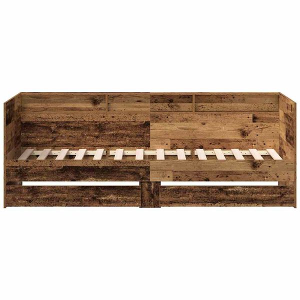 vidaXL Dagbed met hoofdeinde Oud Hout 100 x 200 cm Bewerkt hout