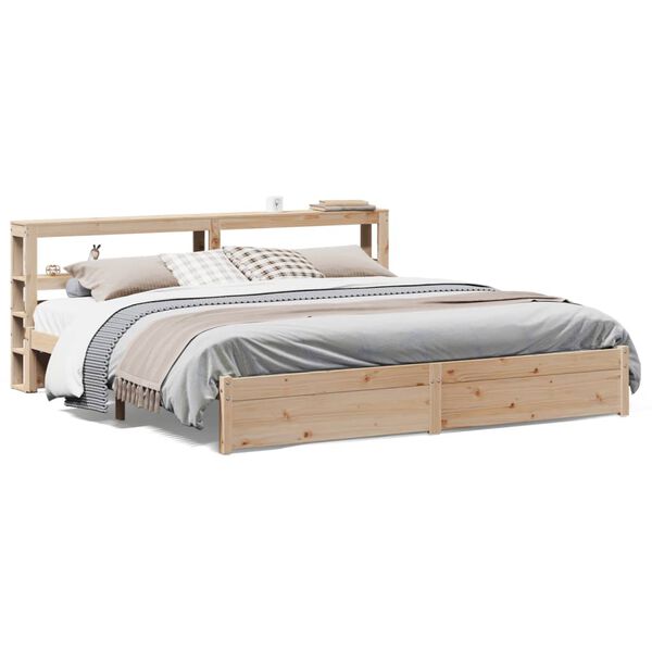 vidaXL Bedframe met hoofdbord massief grenenhout 200x200 cm