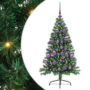 vidaXL Kunstmatig Voorverlicht Kerstboom met 150 LED Groen 120 cm PVC