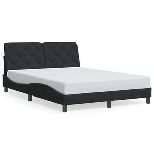 vidaXL Bedframe zonder matras 140x200 cm fluweel zwart