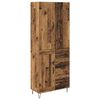 vidaXL Hoge kast 2 st Oudhout 69,5 x 34 x 180 cm Bewerkt hout