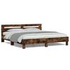 vidaXL Bedframe met hoofdeinde en LED gerookt eikenkleurig 180x200 cm