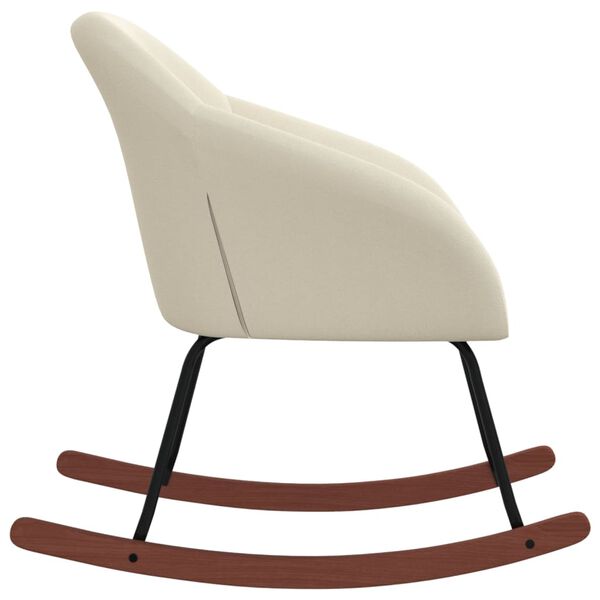 vidaXL Schommelstoel stof cr&egrave;mekleurig