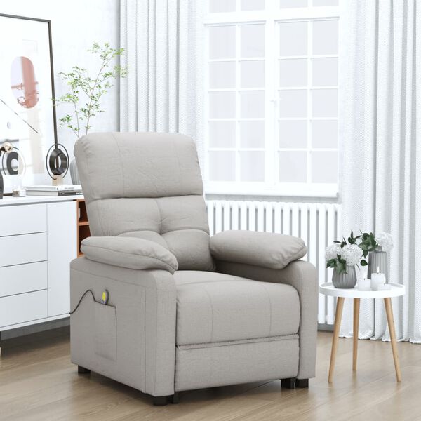 vidaXL Massagestoel stof taupe
