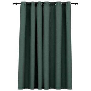 vidaXL Gordijn linnen-look verduisterend met ogen 290x245 cm groen
