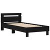 vidaXL Bedframe met hoofdeinde Zwart eiken 100 x 200 cm Bewerkt hout