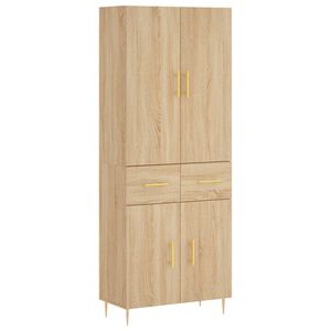 vidaXL Hoge kast 69,5x34x180 cm bewerkt hout sonoma eikenkleurig